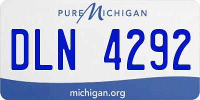 MI license plate DLN4292