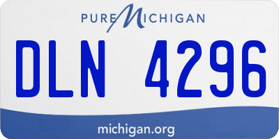 MI license plate DLN4296