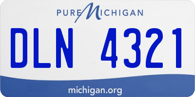 MI license plate DLN4321