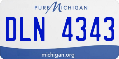 MI license plate DLN4343