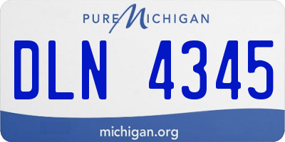 MI license plate DLN4345