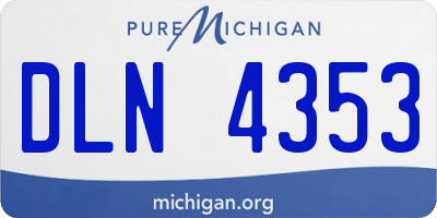 MI license plate DLN4353