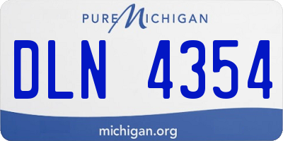 MI license plate DLN4354