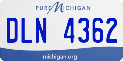 MI license plate DLN4362