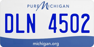 MI license plate DLN4502