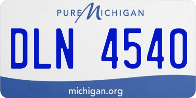 MI license plate DLN4540