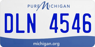 MI license plate DLN4546