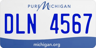 MI license plate DLN4567