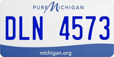 MI license plate DLN4573