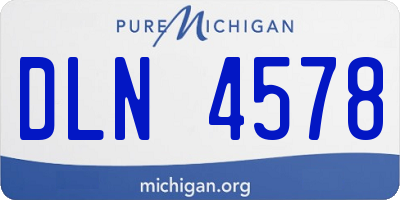 MI license plate DLN4578