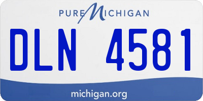 MI license plate DLN4581