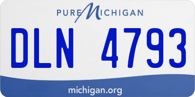 MI license plate DLN4793
