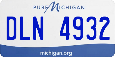 MI license plate DLN4932