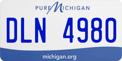 MI license plate DLN4980
