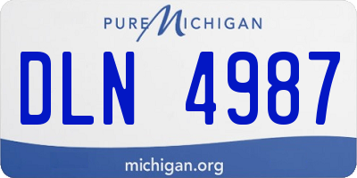 MI license plate DLN4987