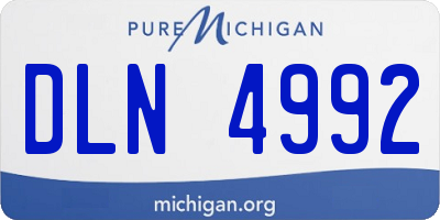 MI license plate DLN4992