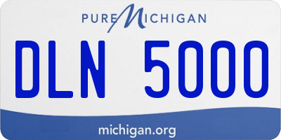 MI license plate DLN5000