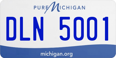 MI license plate DLN5001