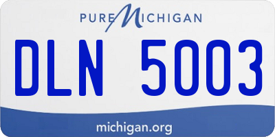 MI license plate DLN5003