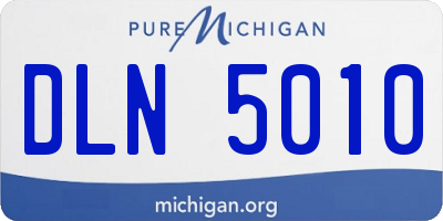 MI license plate DLN5010