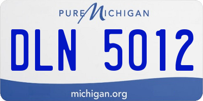 MI license plate DLN5012