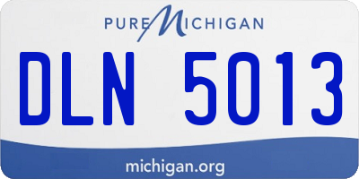 MI license plate DLN5013