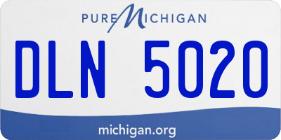 MI license plate DLN5020