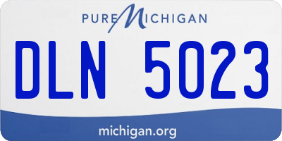 MI license plate DLN5023