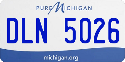 MI license plate DLN5026