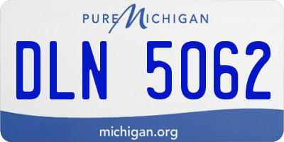 MI license plate DLN5062