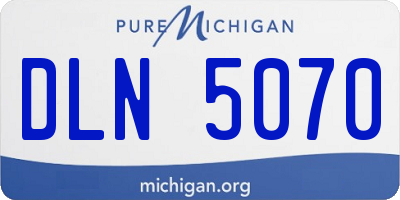 MI license plate DLN5070