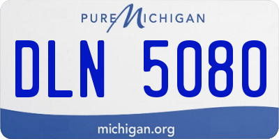 MI license plate DLN5080