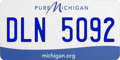 MI license plate DLN5092