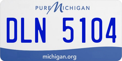 MI license plate DLN5104