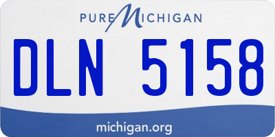 MI license plate DLN5158