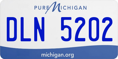 MI license plate DLN5202