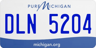 MI license plate DLN5204
