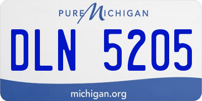 MI license plate DLN5205