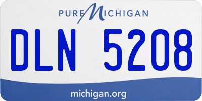 MI license plate DLN5208