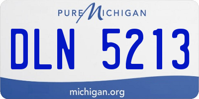 MI license plate DLN5213