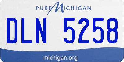 MI license plate DLN5258