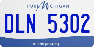 MI license plate DLN5302