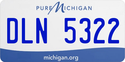 MI license plate DLN5322