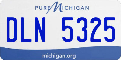 MI license plate DLN5325