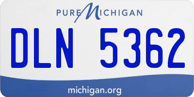 MI license plate DLN5362