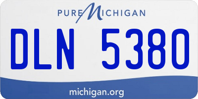MI license plate DLN5380
