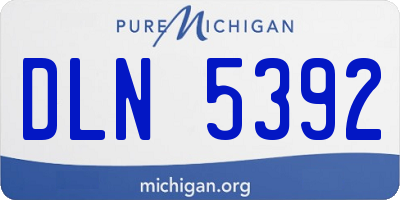 MI license plate DLN5392