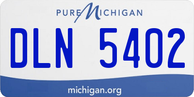 MI license plate DLN5402