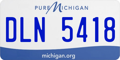 MI license plate DLN5418