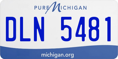 MI license plate DLN5481